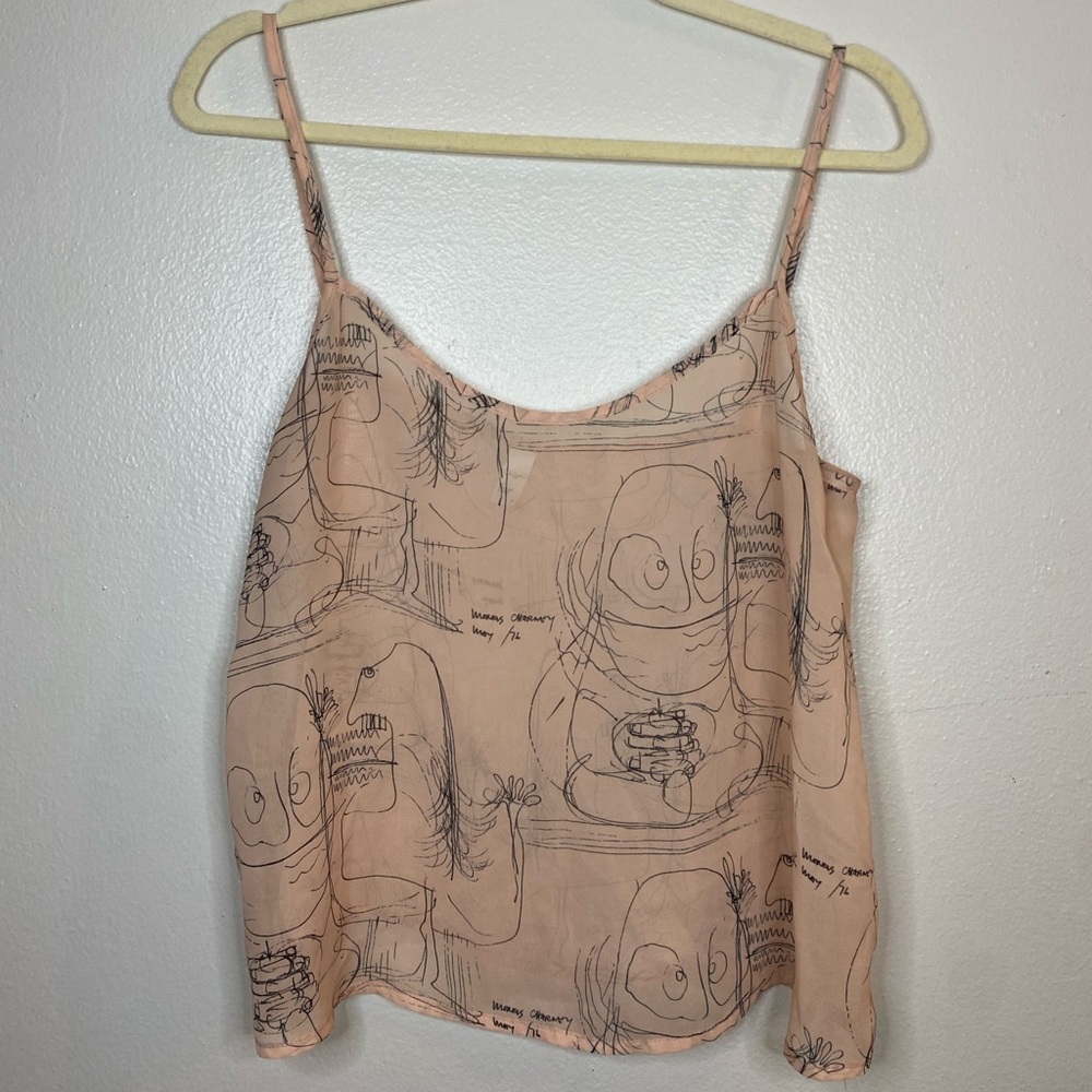 Chiffon by American Apparel blouse top with minimal line design